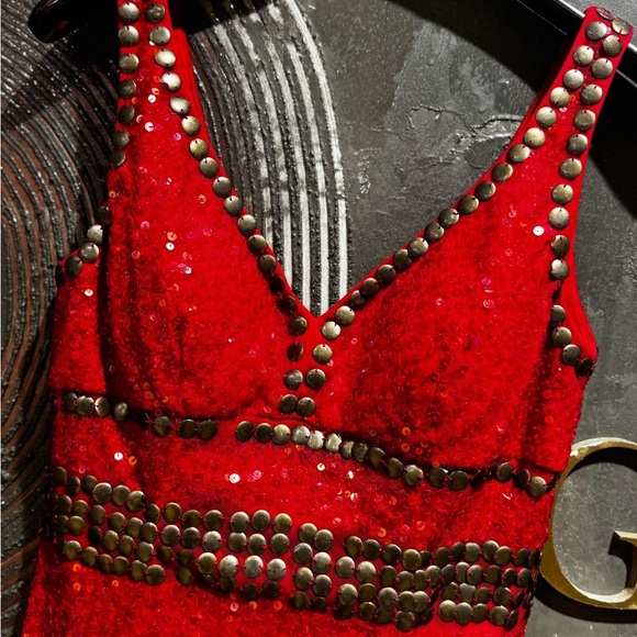 NWOT Jovani Beyond Red vintage y2k Sequin cocktail mini Dress size 4 holiday - Picture 6 of 6